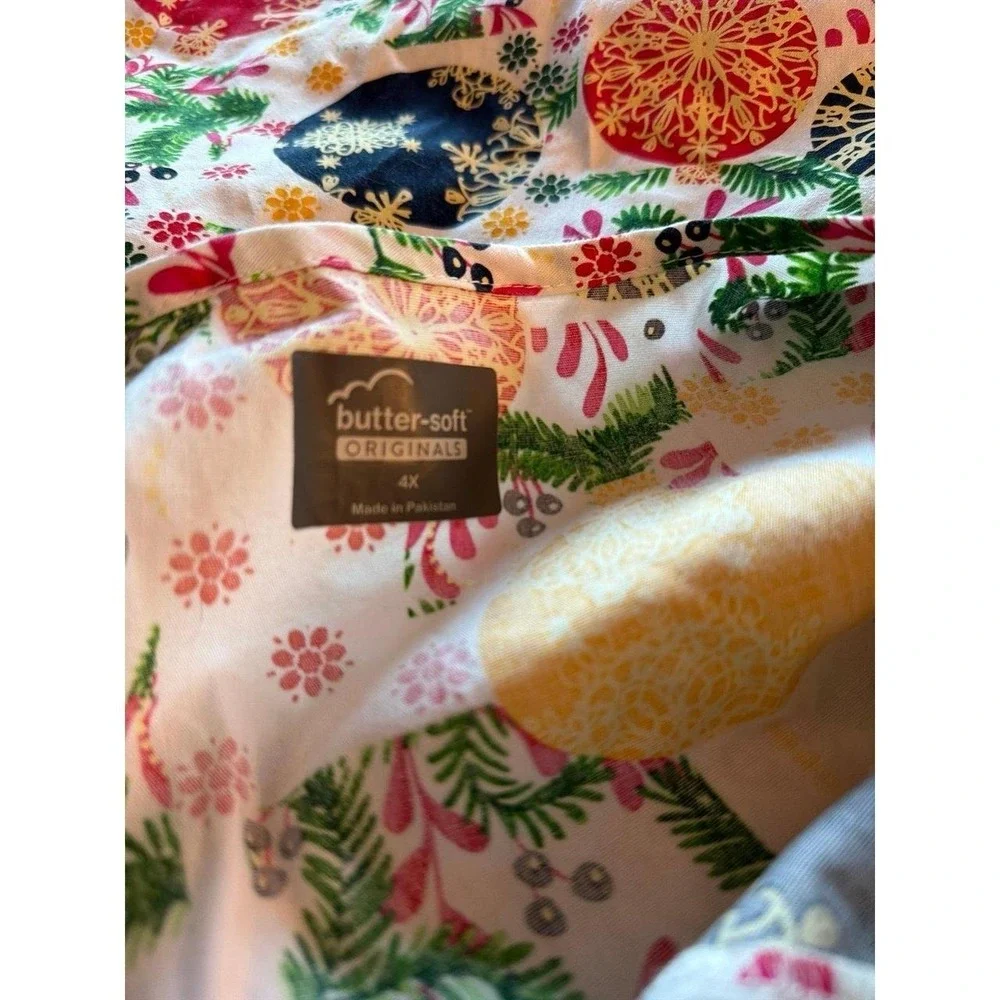 Butter Soft Originals Christmas Ornaments Scrubs Top 4X